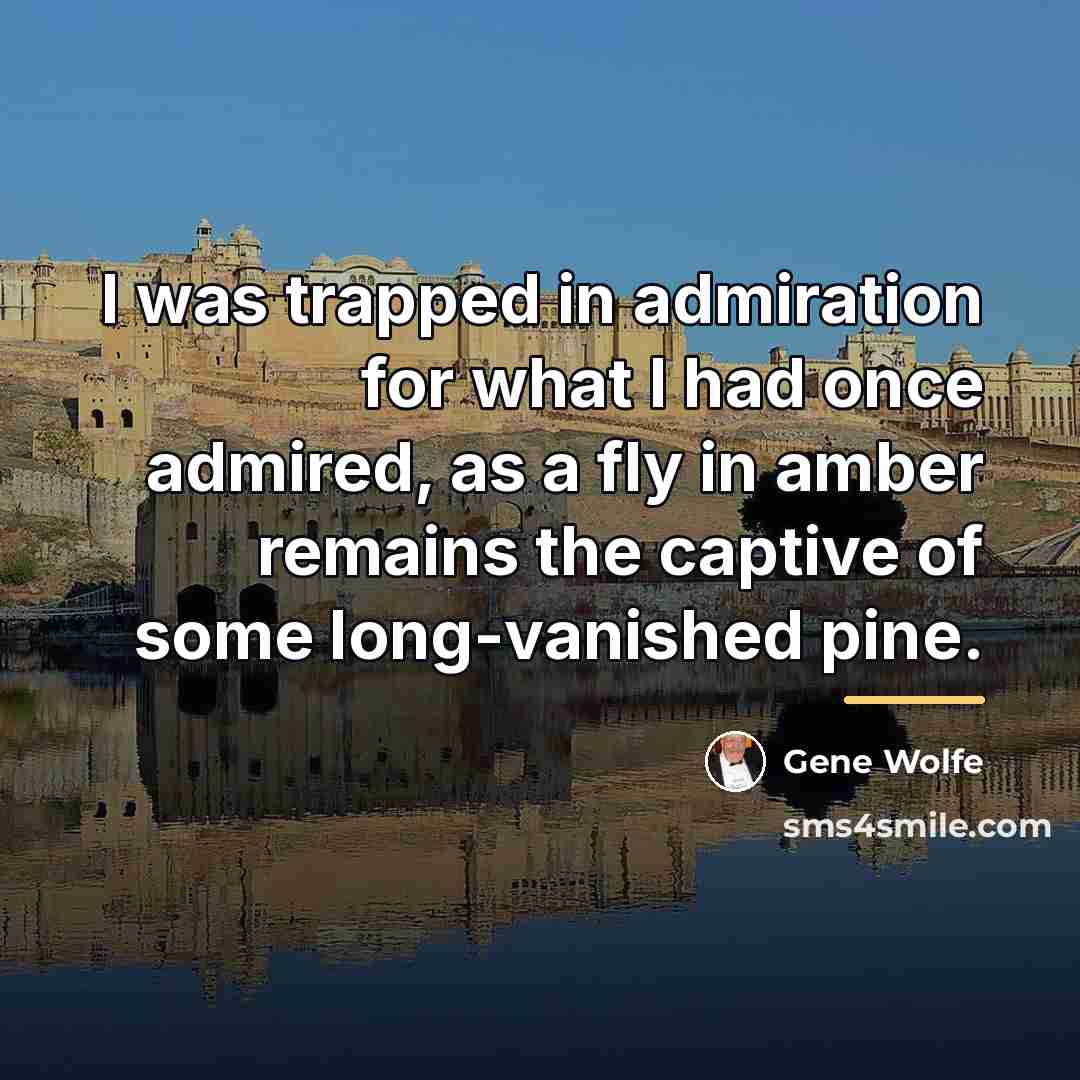 “I was trapped in admiration for what I had once…” quote by Gene Wolfe