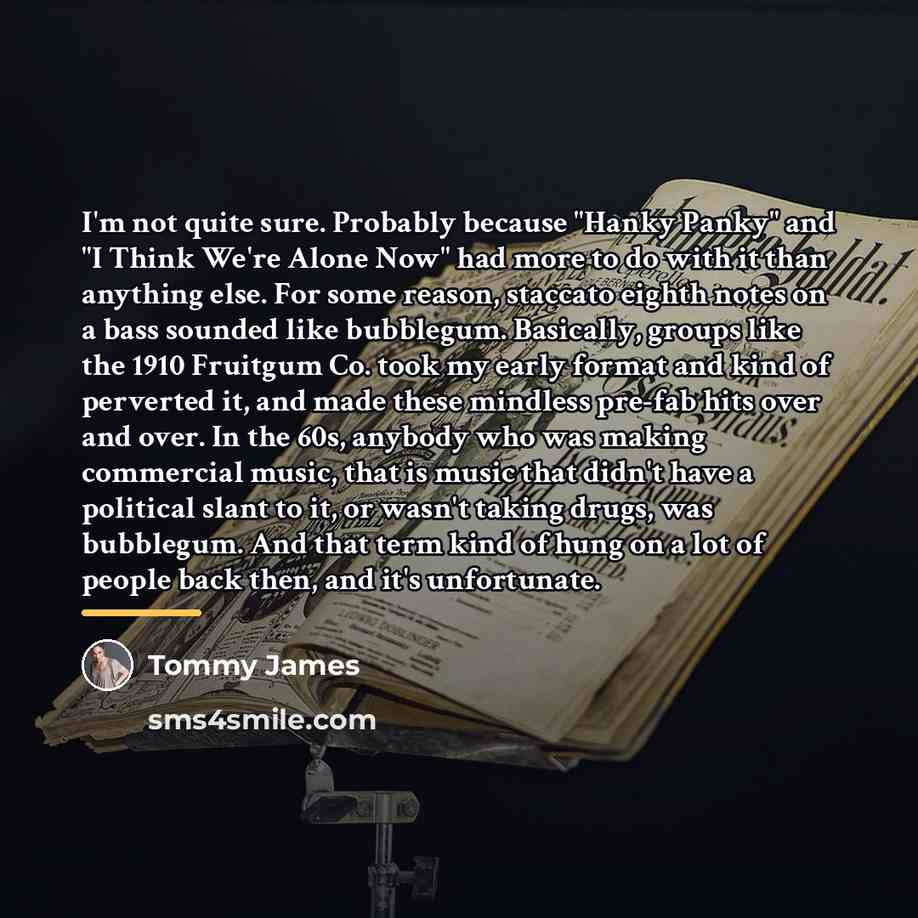 “I'm not quite sure. Probably because "Hanky Panky" and "I…” quote by Tommy James
