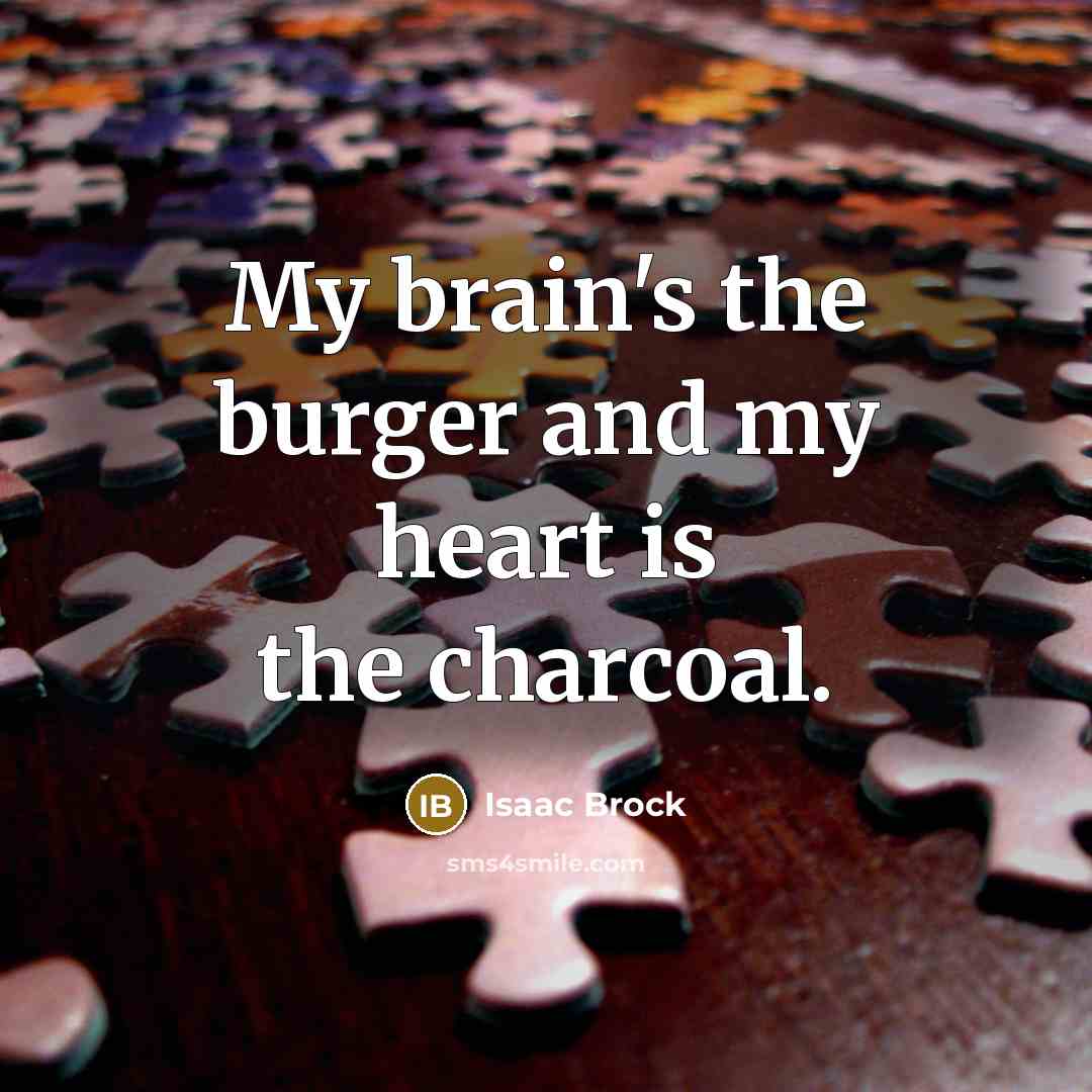 “My brain's the burger and my heart is the charcoal.…” quote by Isaac Brock