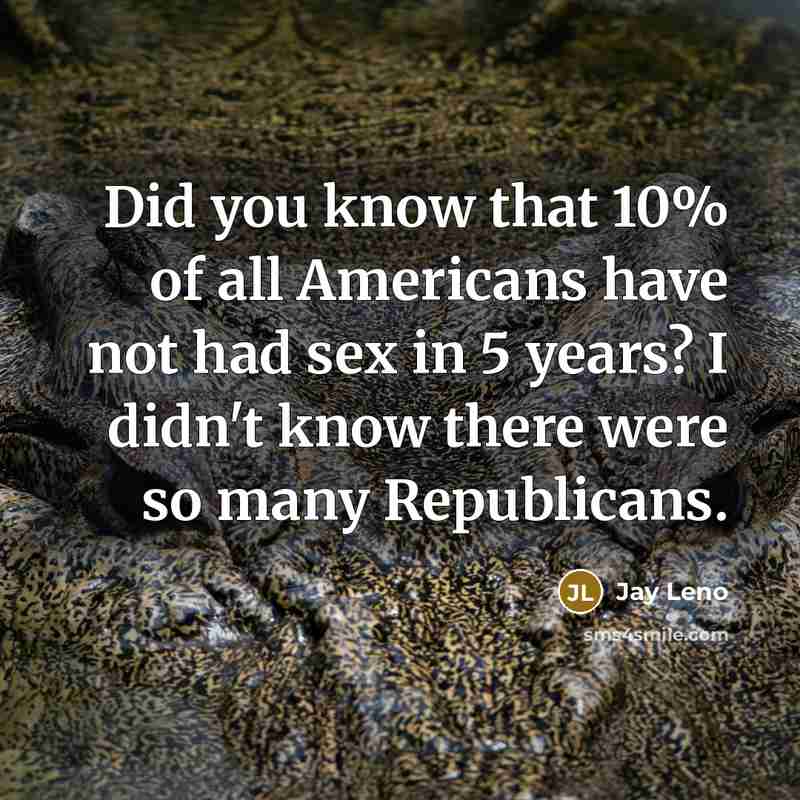 “Did you know that 10% of all Americans have not…” quote by Jay Leno