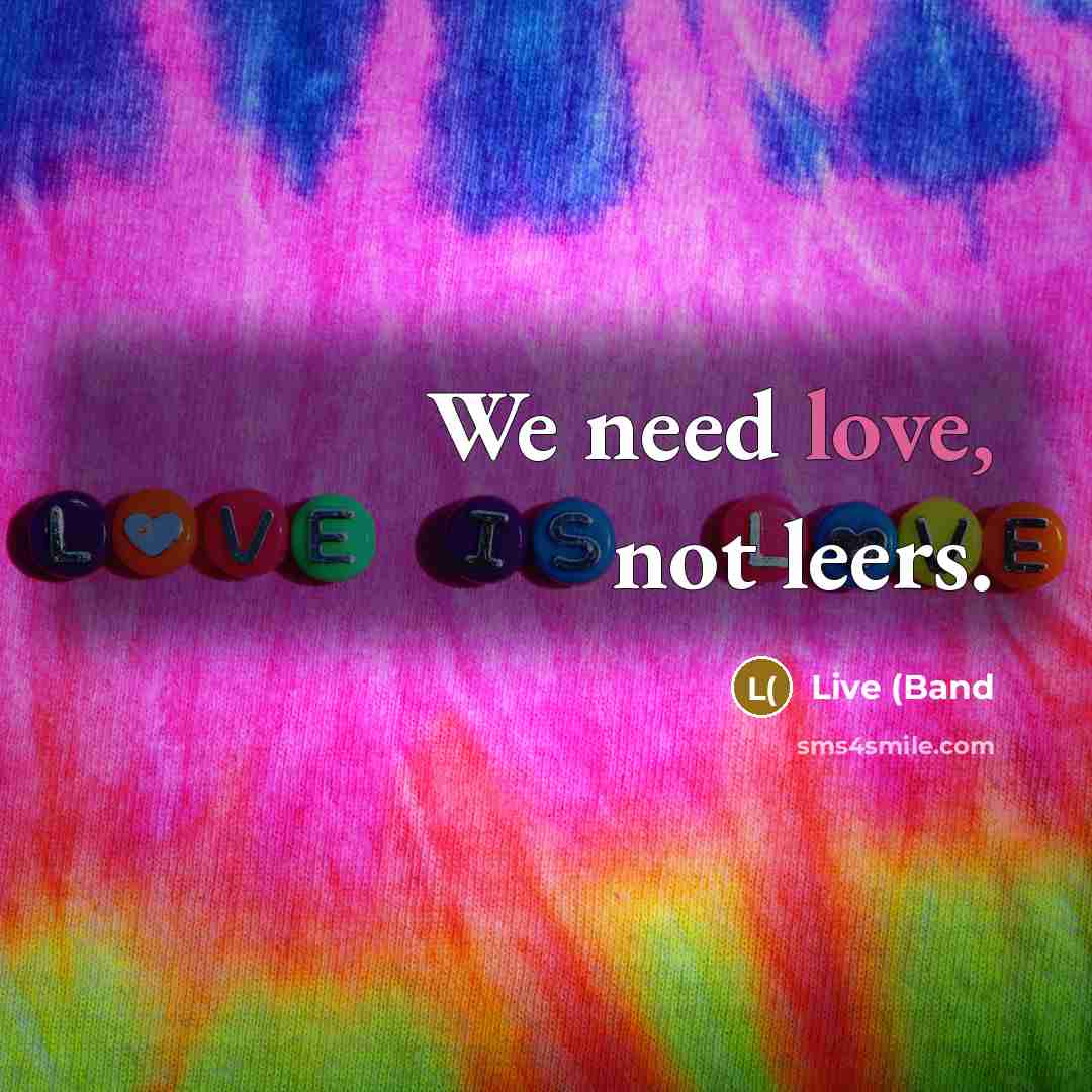“We need love, not leers.…” quote by Live (Band