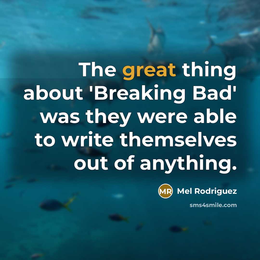 “The great thing about 'Breaking Bad' was they were able…” quote by Mel Rodriguez