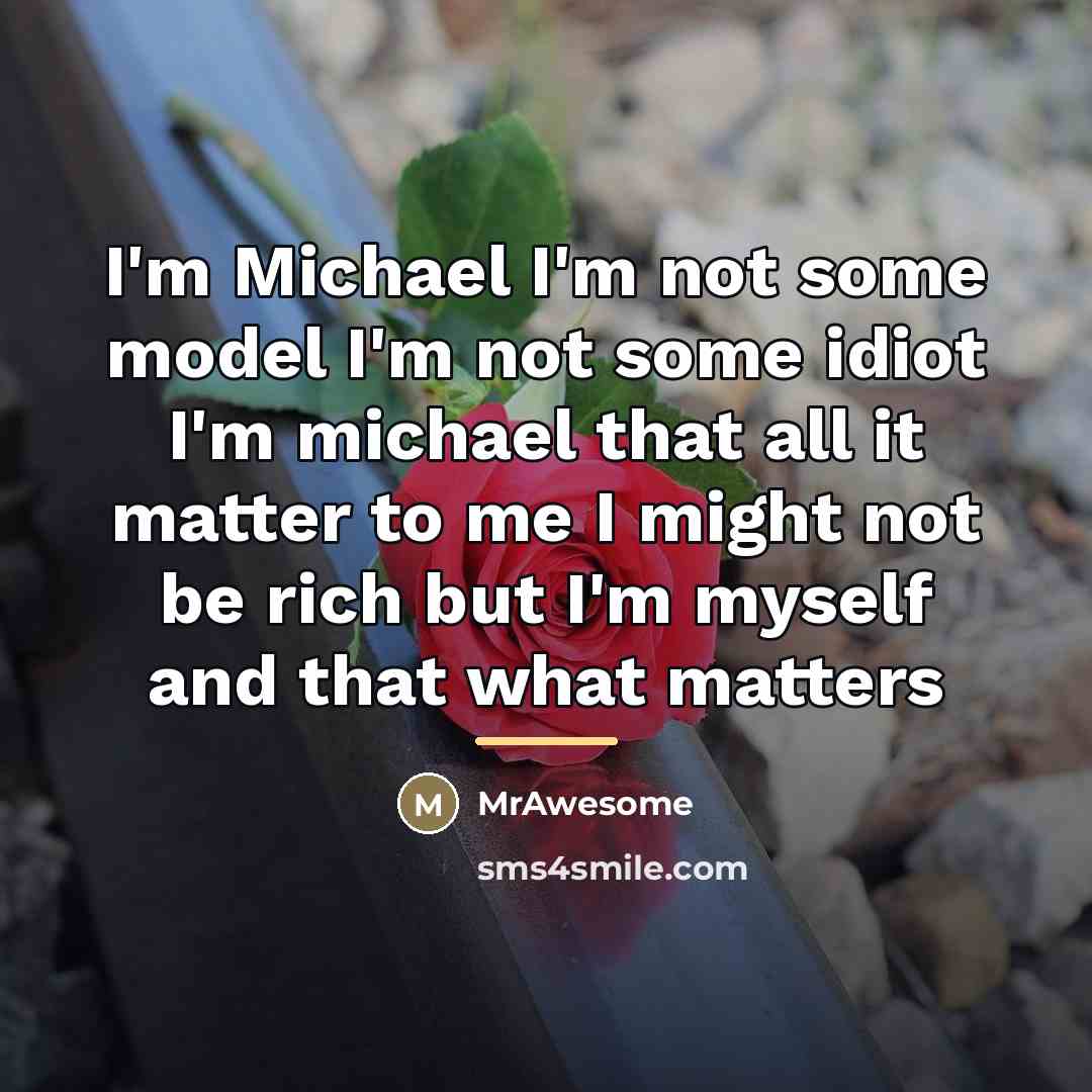 “I'm Michael I'm not some model I'm not some idiot…” quote by MrAwesome