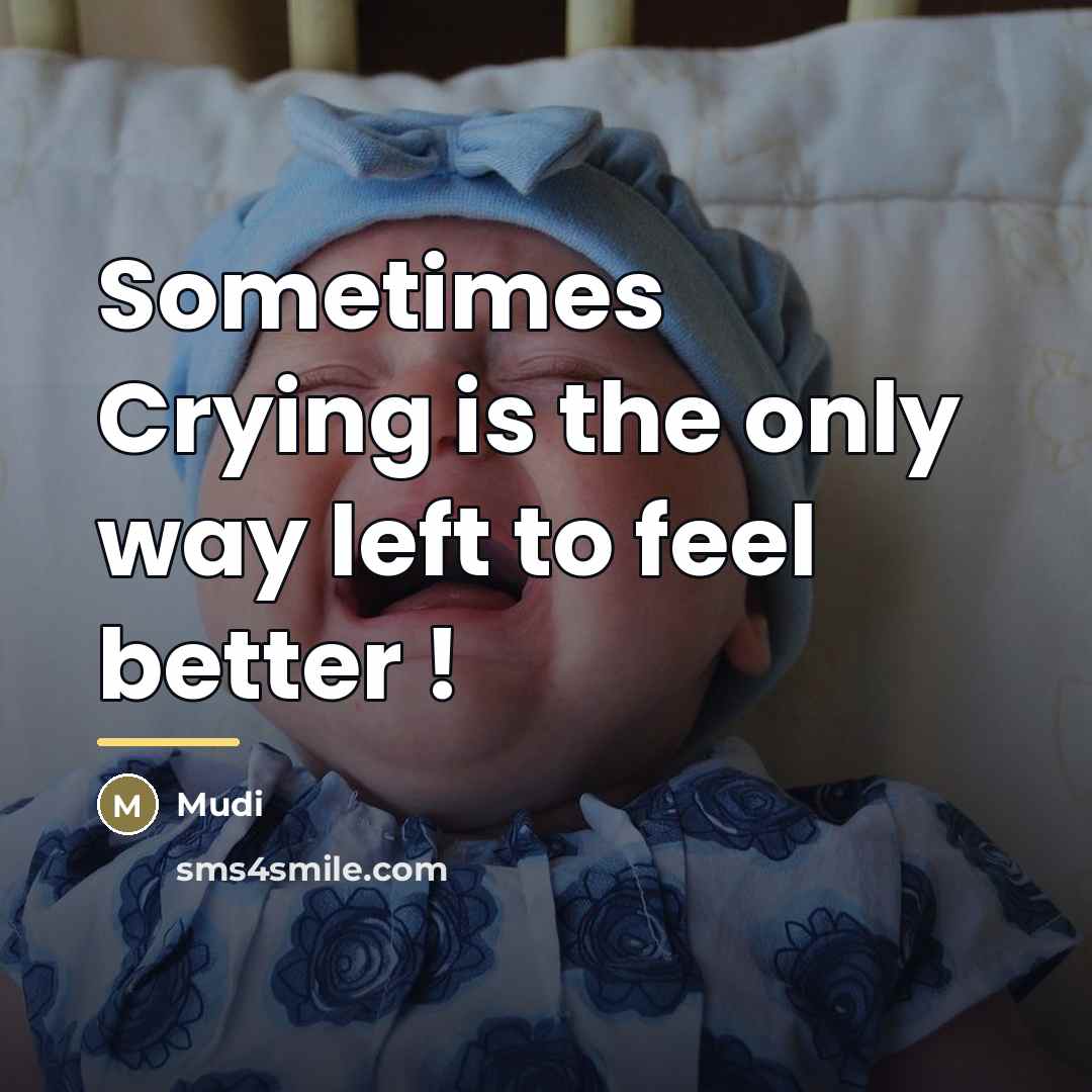 “Sometimes Crying is the only way left to feel better…” quote by Mudi