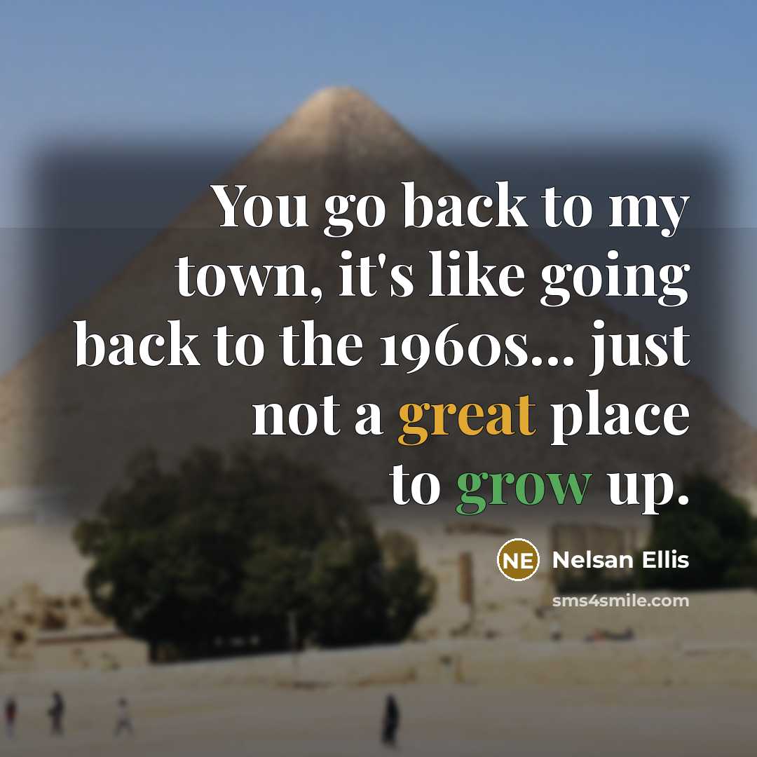 “You go back to my town, it's like going back to the 1960s... just not a great place to grow up.” quote by Nelsan Ellis