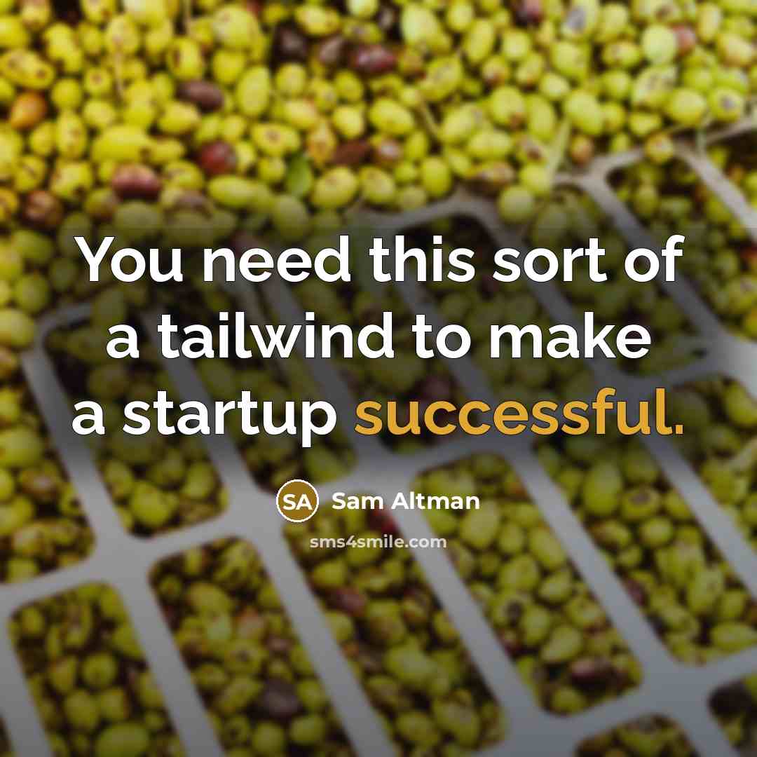 “You need this sort of a tailwind to make a…” quote by Sam Altman