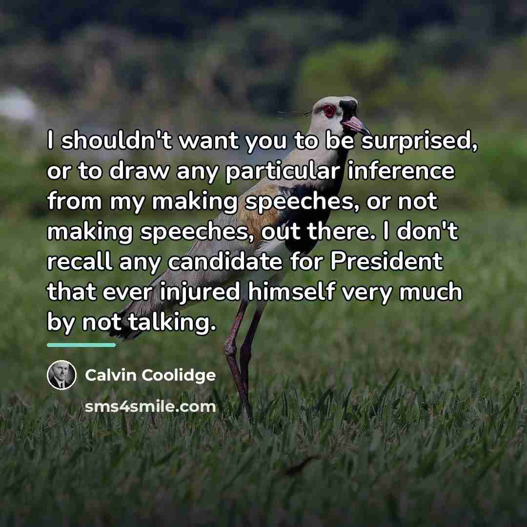 “I shouldn't want you to be surprised, or to draw…” quote by Calvin Coolidge