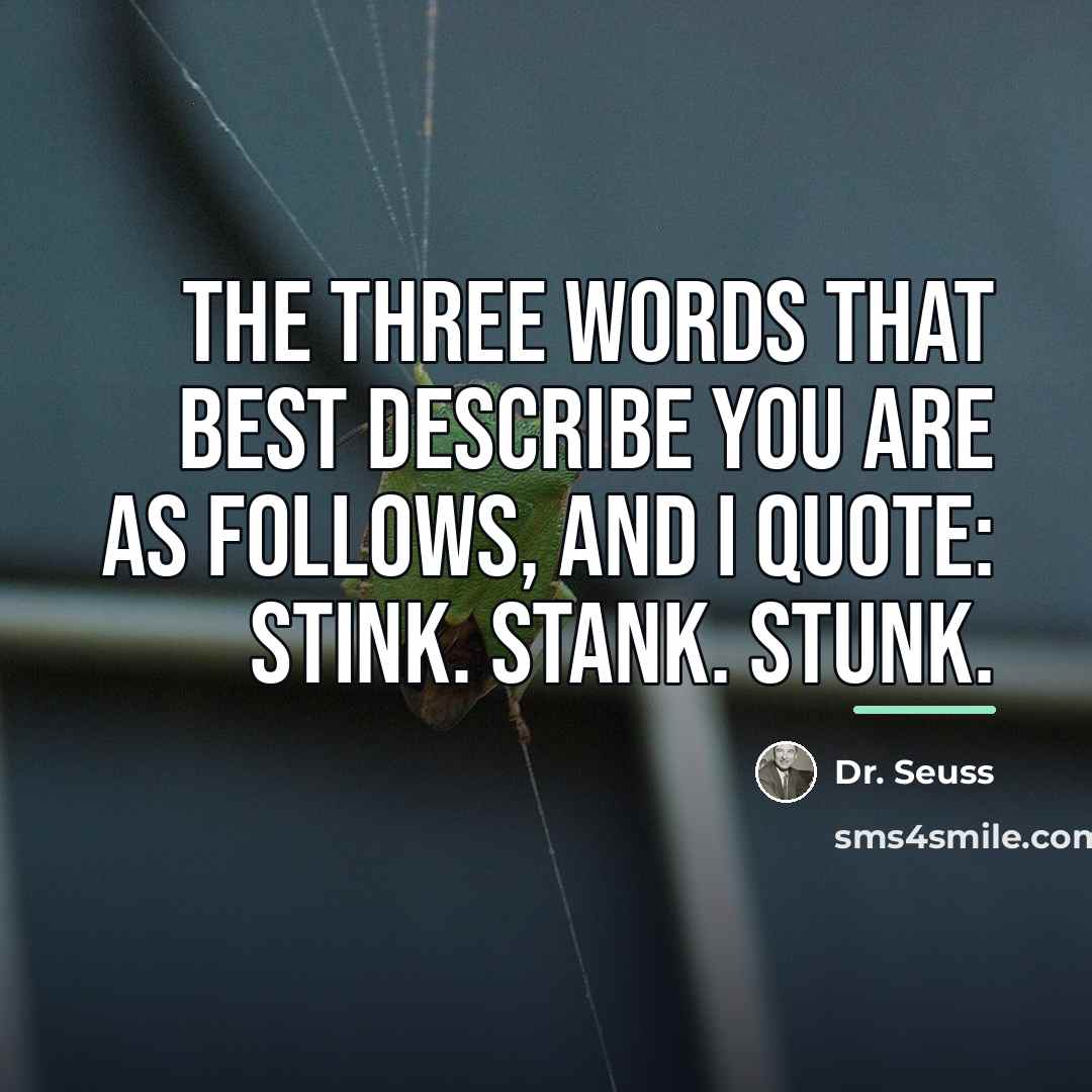“The three words that best describe you are as follows,…” quote by Dr. Seuss
