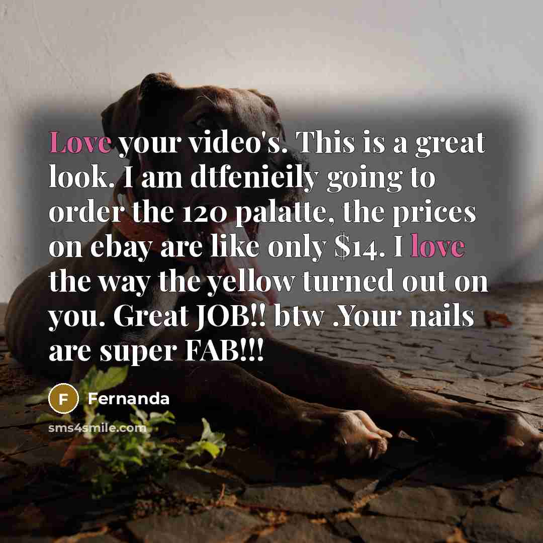 “Love your video's. This is a great look. I am dtfenieily going to order the 120 palatte, the prices on ebay are like only $14. I love the way the yellow turned out on you. Great JOB!! btw .Your nails are super FAB!!!” quote by Fernanda