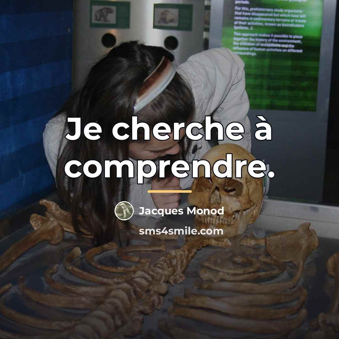 “Je cherche à comprendre.…” quote by Jacques Monod