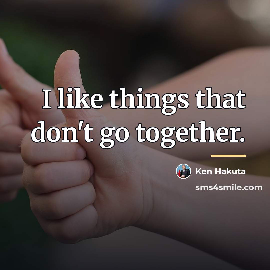 “I like things that don't go together.…” quote by Ken Hakuta