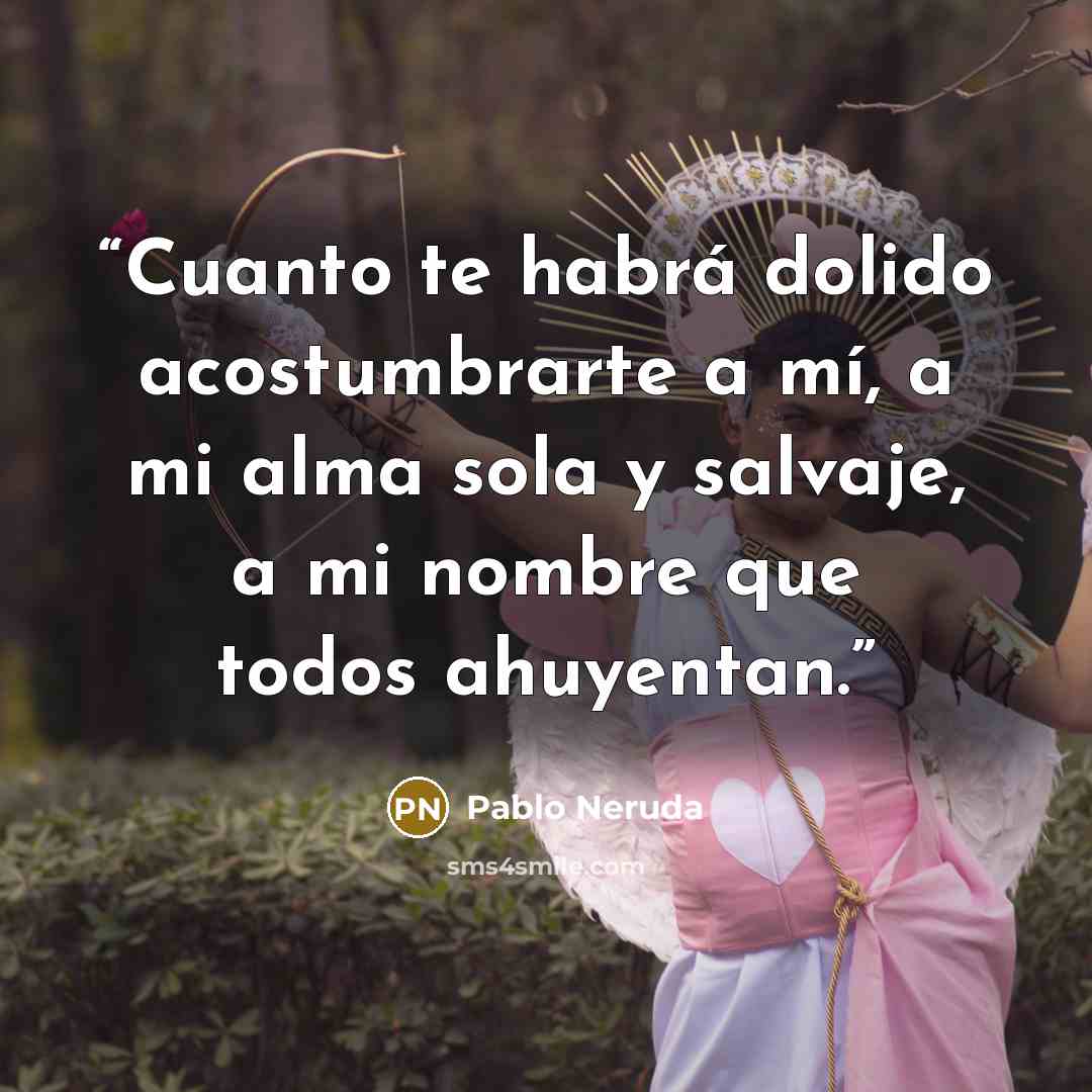 “Cuanto te habrá dolido acostumbrarte a mí, a mi alma sola y salvaje, a mi nombre que todos ahuyentan.” quote by Pablo Neruda