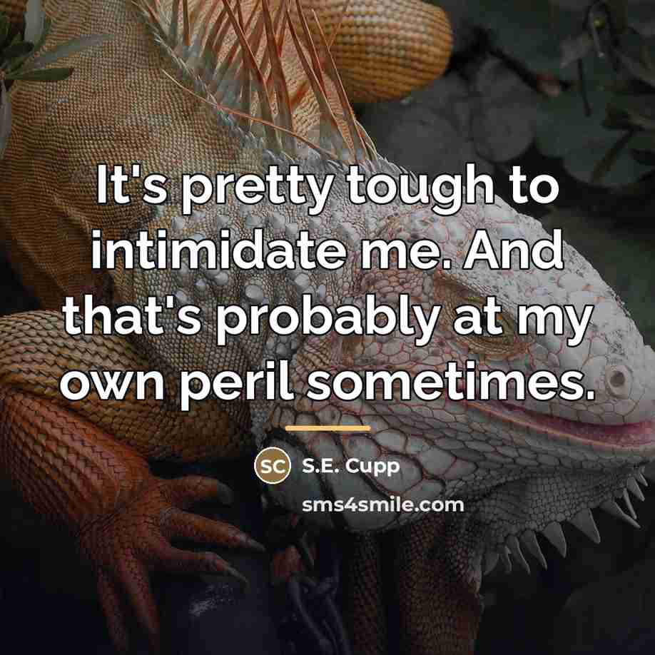 “It's pretty tough to intimidate me. And that's probably at…” quote by S.E. Cupp