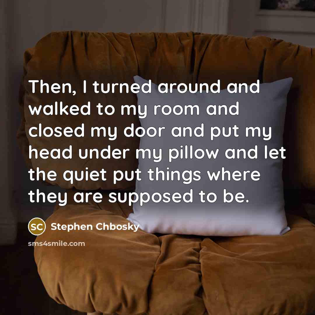 “Then, I turned around and walked to my room and…” quote by Stephen Chbosky