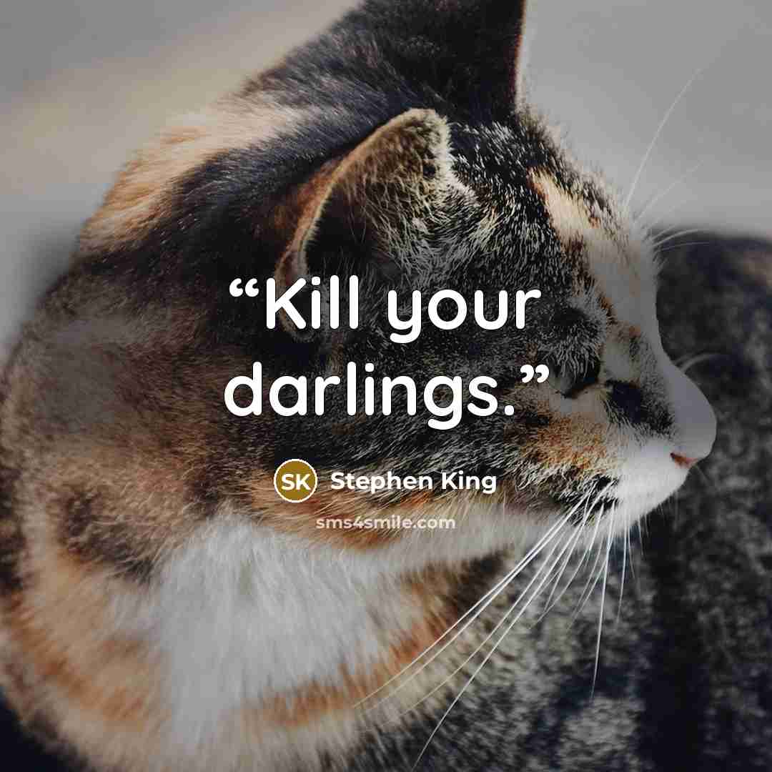 “Kill your darlings.” quote by Stephen King