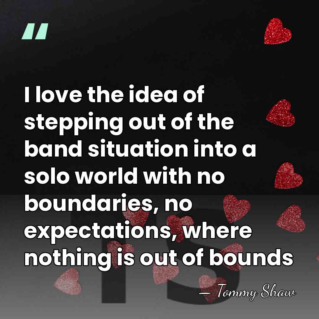 I love the idea of stepping out of the band situation into&hellip; - Tommy Shaw
