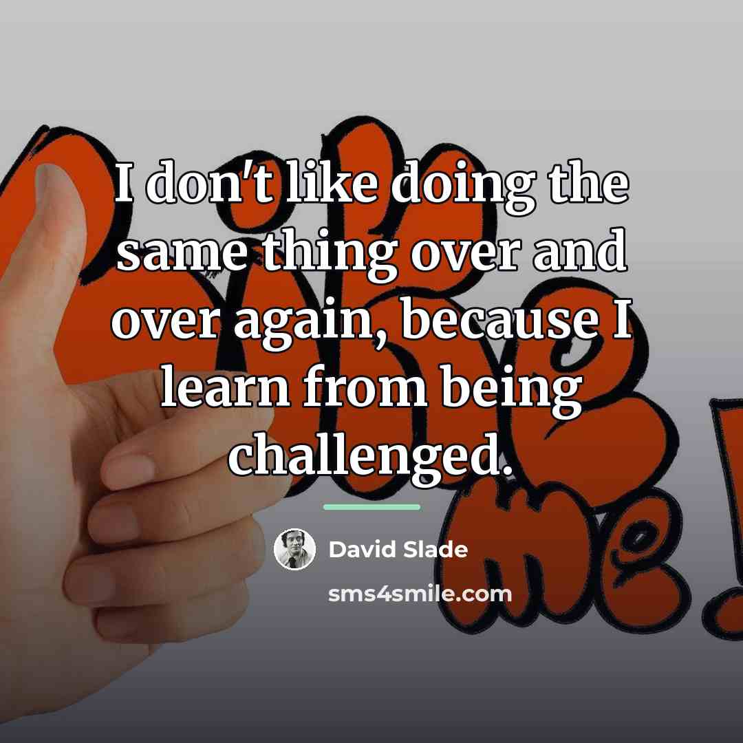 “I don't like doing the same thing over and over…” quote by David Slade