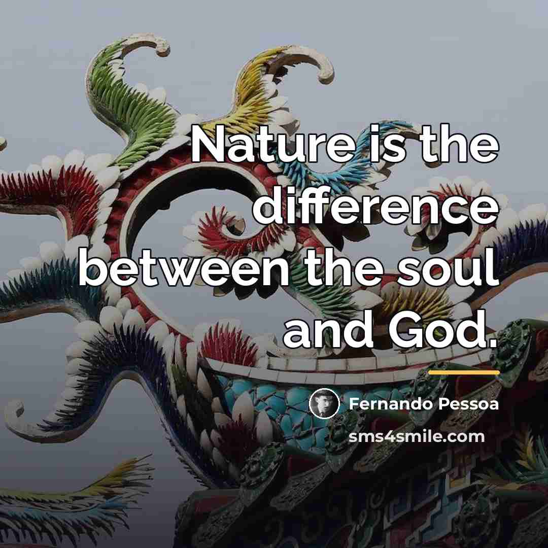 “Nature is the difference between the soul and God.…” quote by Fernando Pessoa