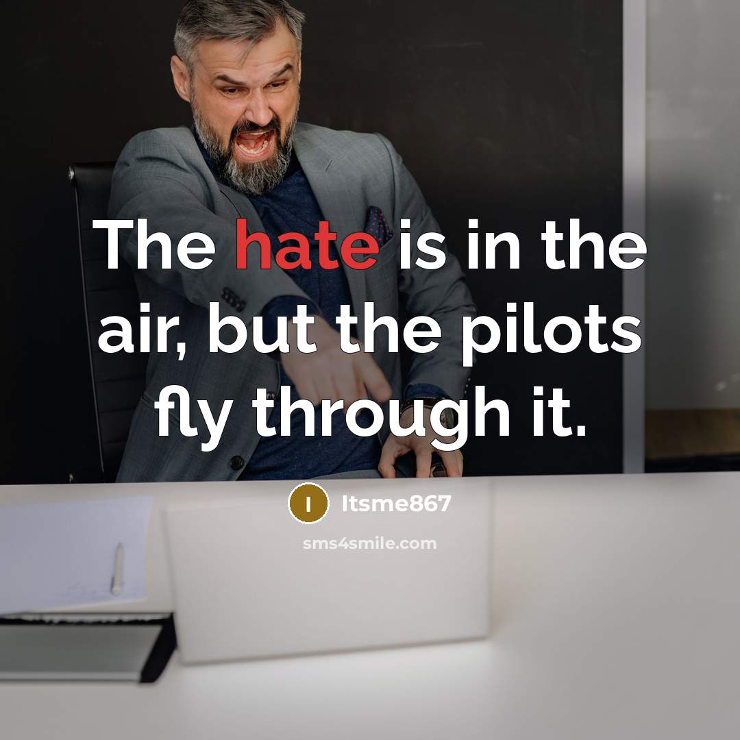 “The hate is in the air, but the pilots fly…” quote by Itsme867