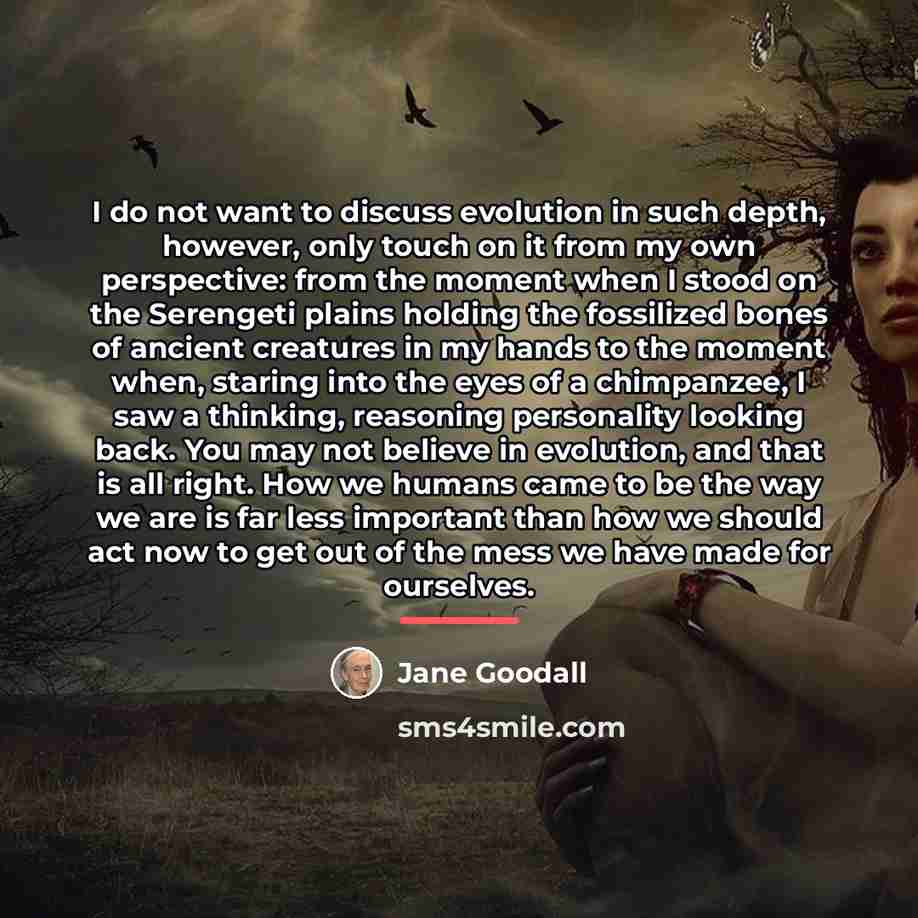 “I do not want to discuss evolution in such depth,…” quote by Jane Goodall
