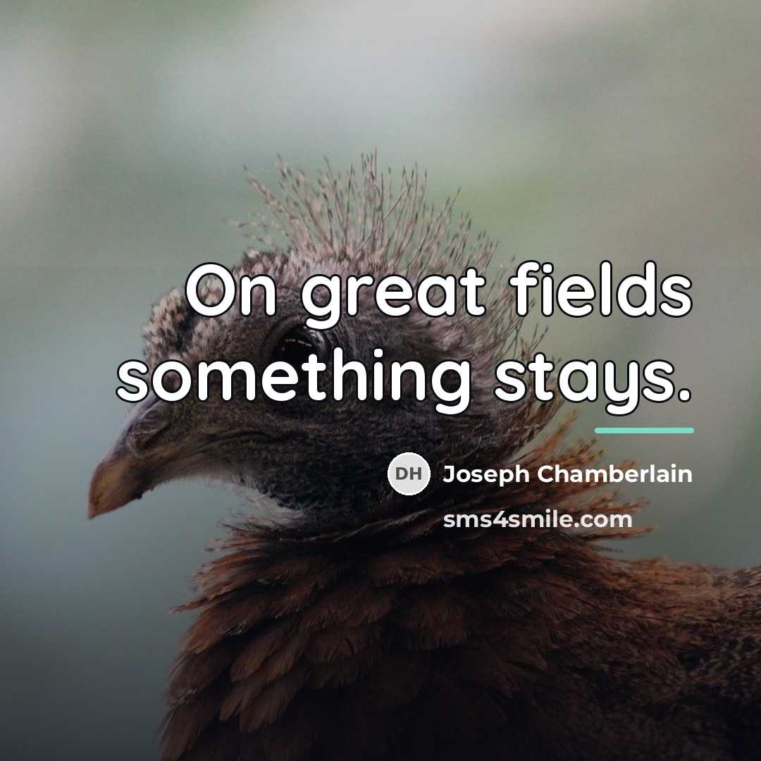 “On great fields something stays.…” quote by Joseph Chamberlain