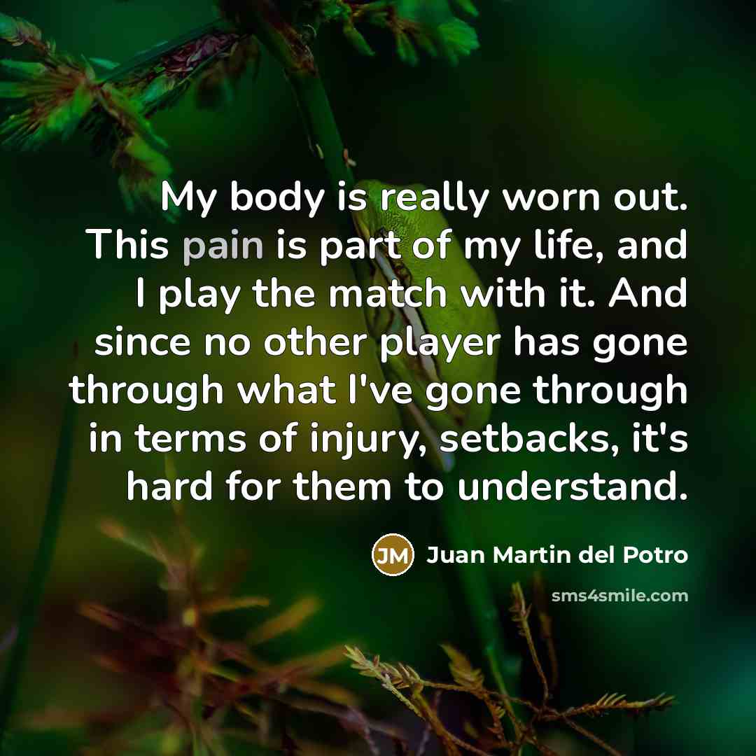“My body is really worn out. This pain is part…” quote by Juan Martin del Potro