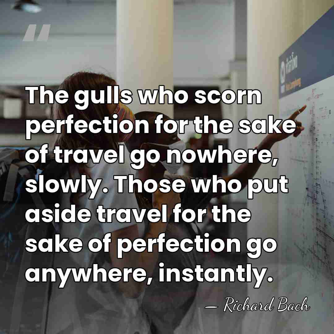 The gulls who scorn perfection for the sake of travel go nowhere,&hellip; - Richard Bach