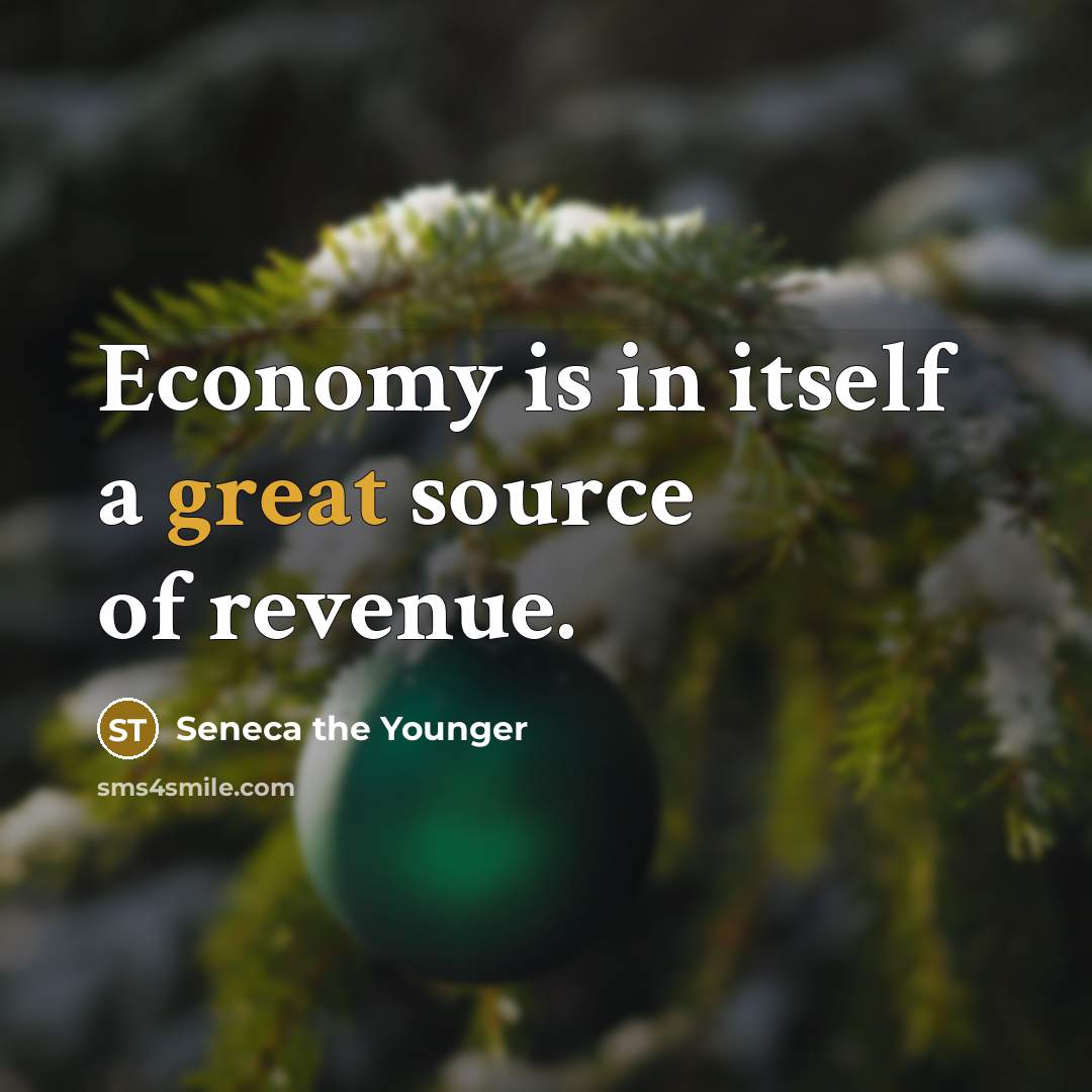 “Economy is in itself a great source of revenue.…” quote by Seneca the Younger