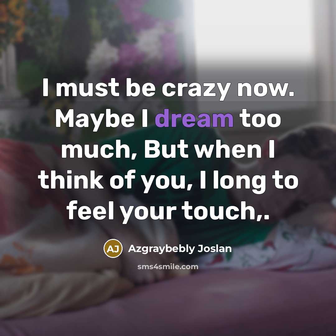 “I must be crazy now. Maybe I dream too much,…” quote by Azgraybebly Joslan