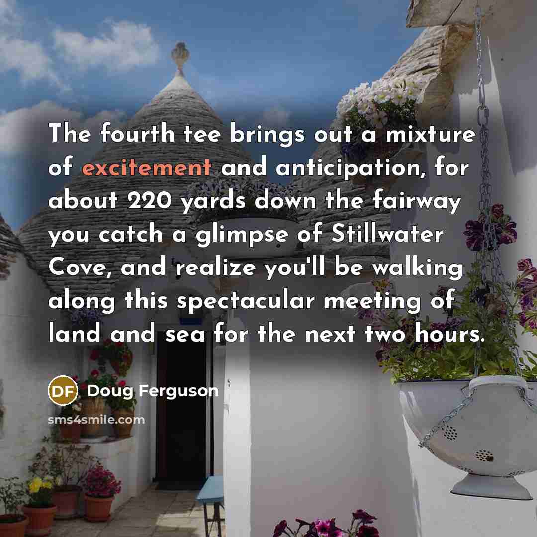 “The fourth tee brings out a mixture of excitement and…” quote by Doug Ferguson