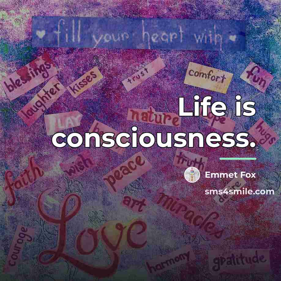 “Life is consciousness.…” quote by Emmet Fox