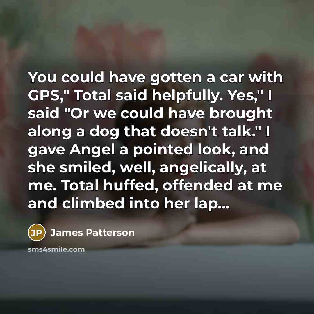 “You could have gotten a car with GPS," Total said…” quote by James Patterson