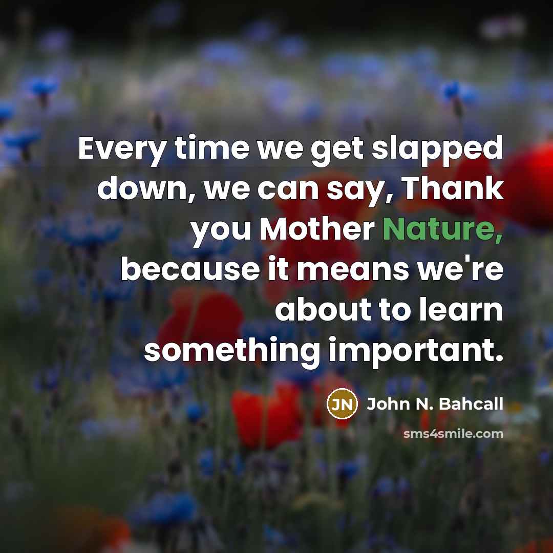 “Every time we get slapped down, we can say, Thank…” quote by John N. Bahcall