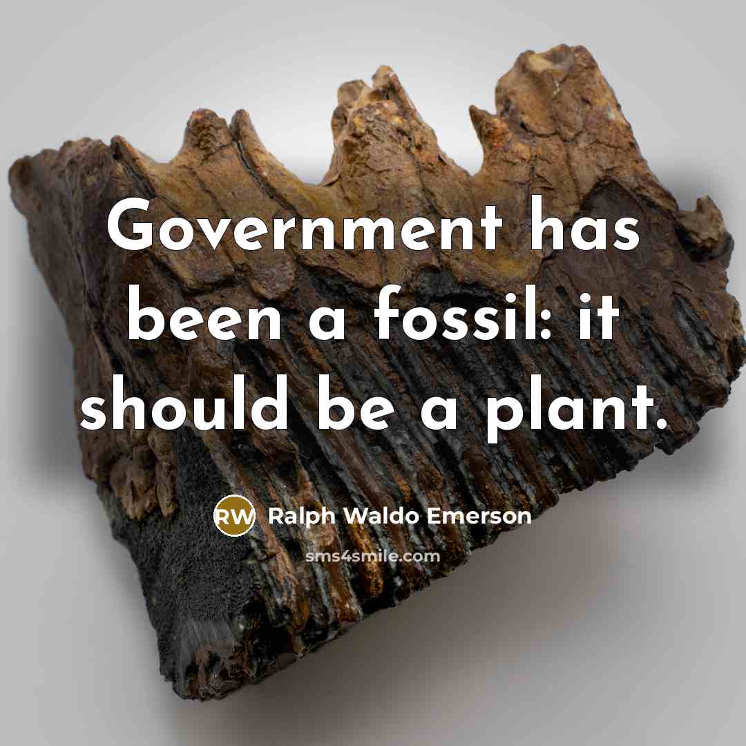“Government has been a fossil: it should be a plant.…” quote by Ralph Waldo Emerson