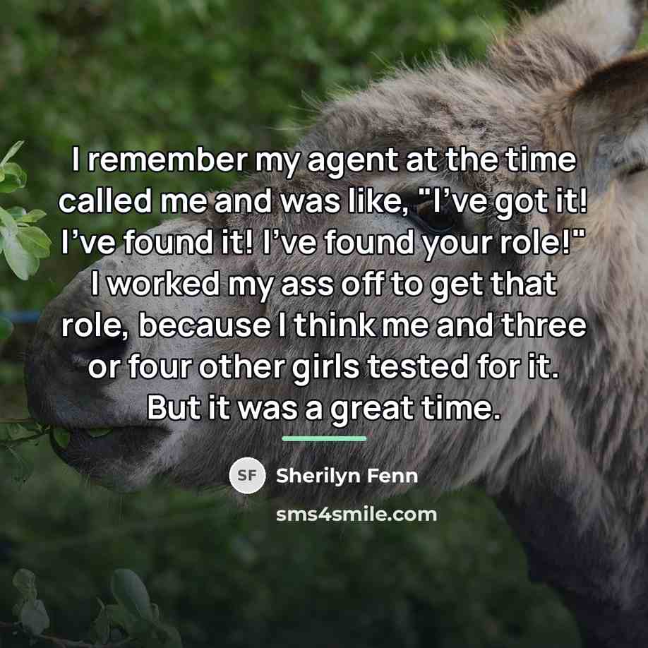 “I remember my agent at the time called me and…” quote by Sherilyn Fenn