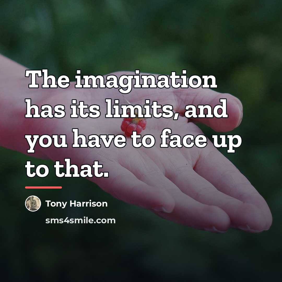 “The imagination has its limits, and you have to face…” quote by Tony Harrison
