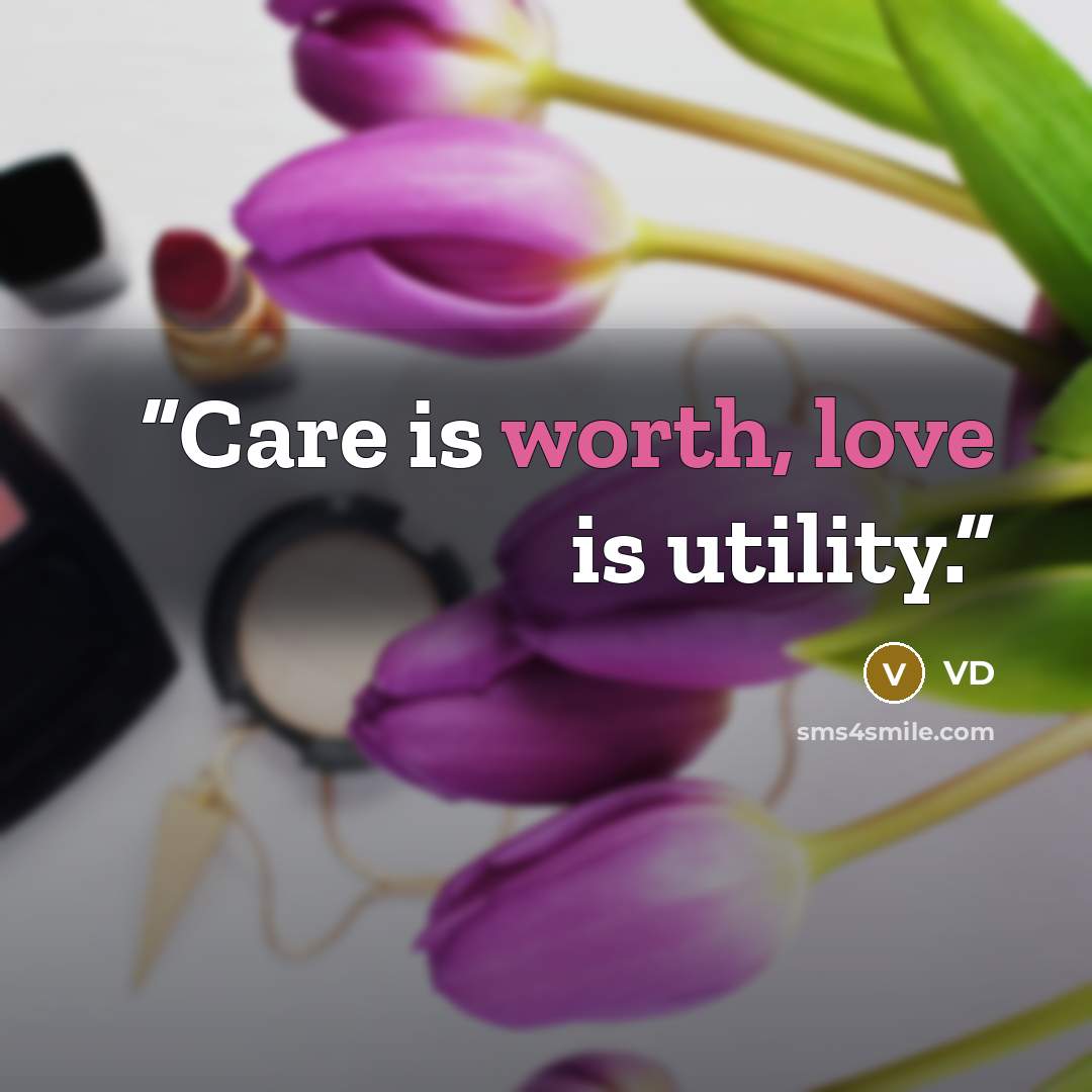 “Care is worth, love is utility.” quote by VD