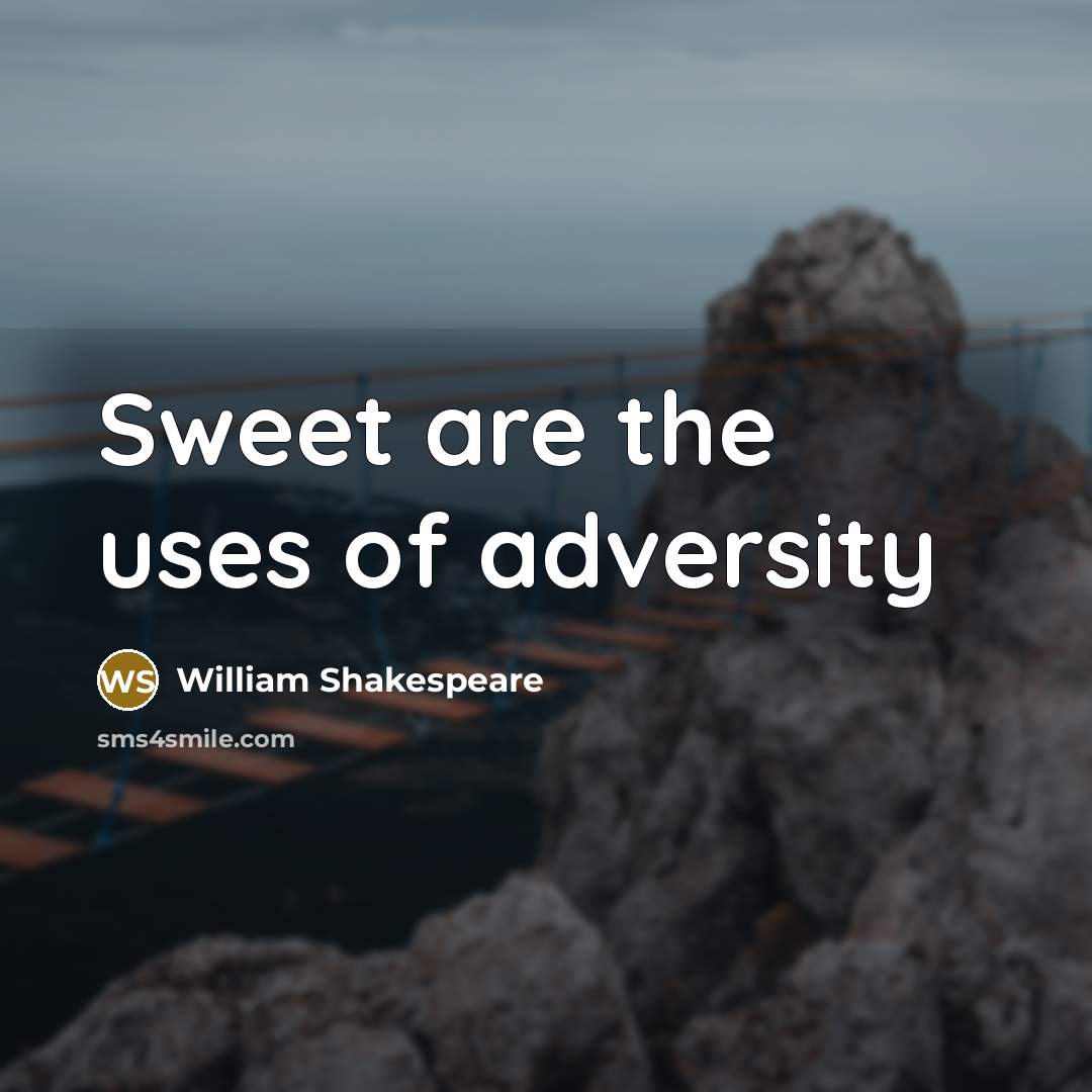 “Sweet are the uses of adversity…” quote by William Shakespeare