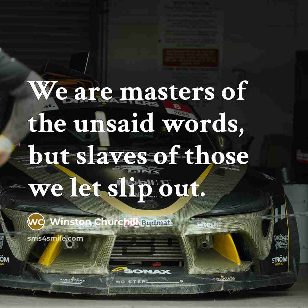 “We are masters of the unsaid words, but slaves of…” quote by Winston Churchill