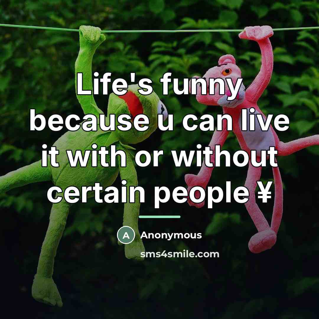“Life's funny because u can live it with or without…” quote by Anonymous