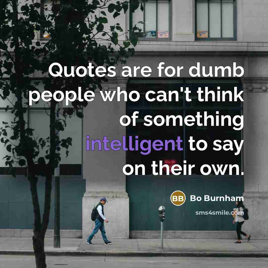 “Quotes are for dumb people who can't think of something…” quote by Bo Burnham