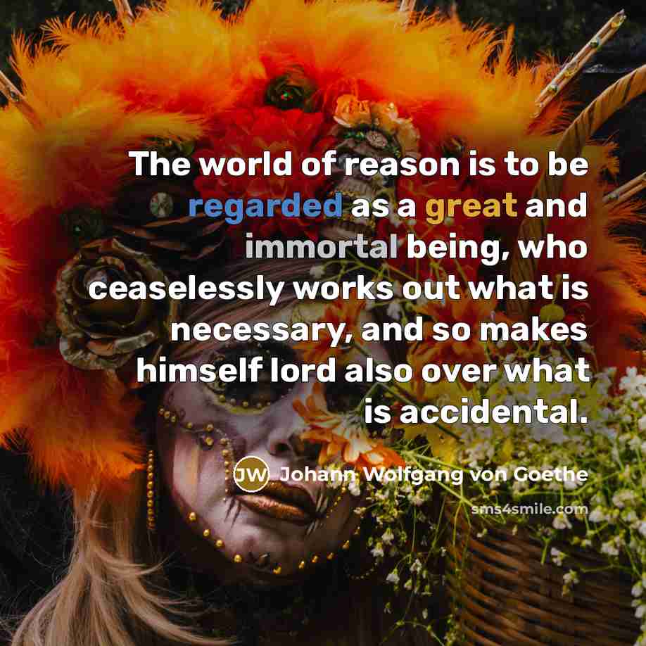 “The world of reason is to be regarded as a…” quote by Johann Wolfgang von Goethe
