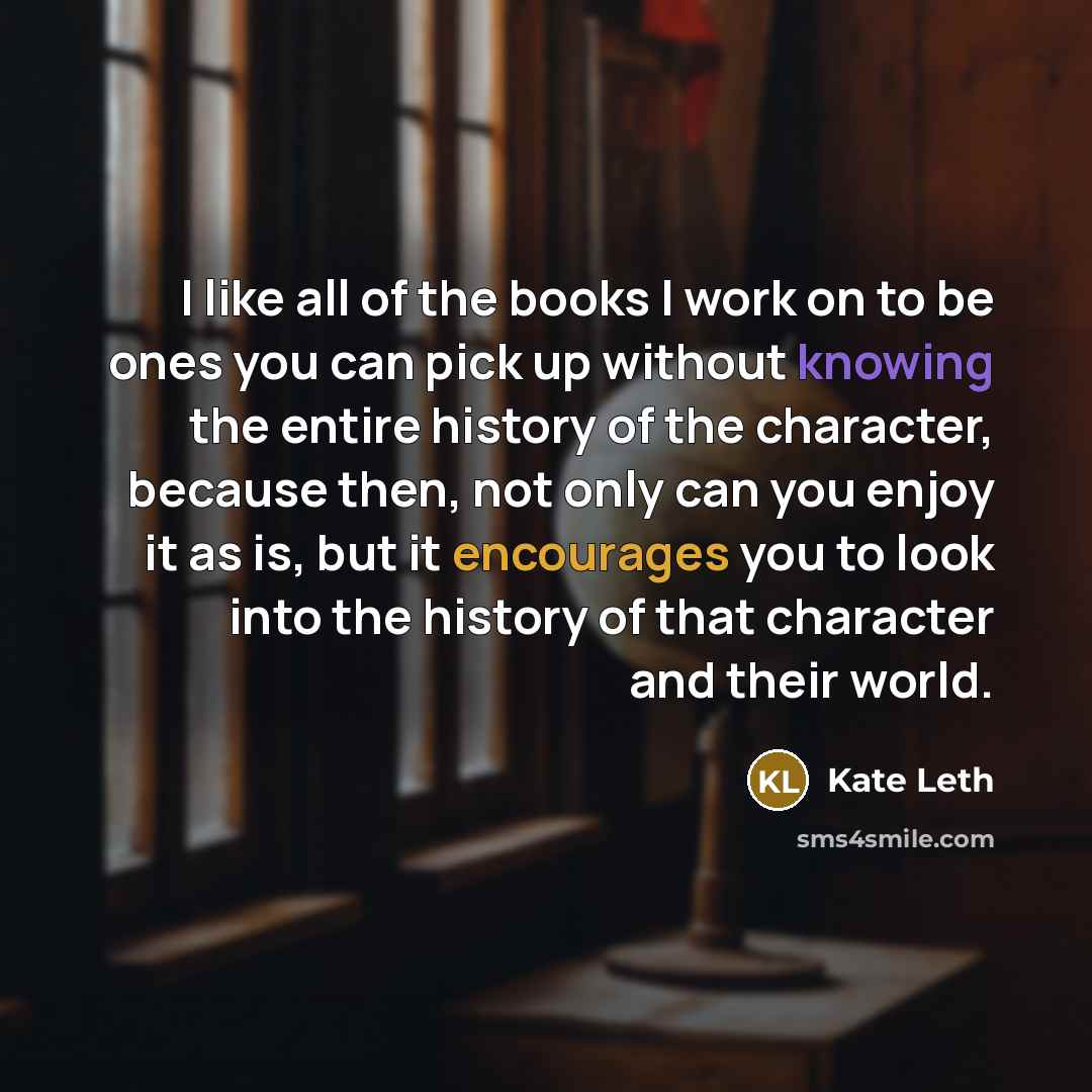 “I like all of the books I work on to…” quote by Kate Leth