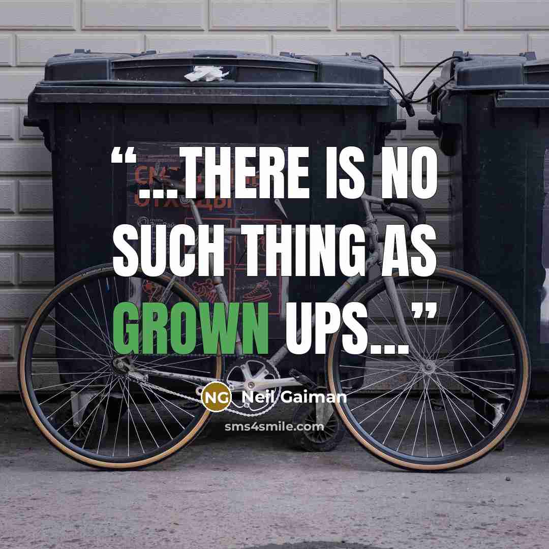 “...There is no such thing as grown ups...” quote by Neil Gaiman
