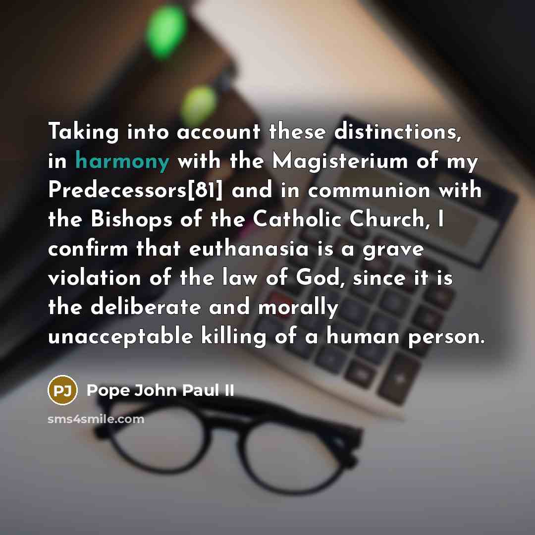 “Taking into account these distinctions, in harmony with the Magisterium…” quote by Pope John Paul II