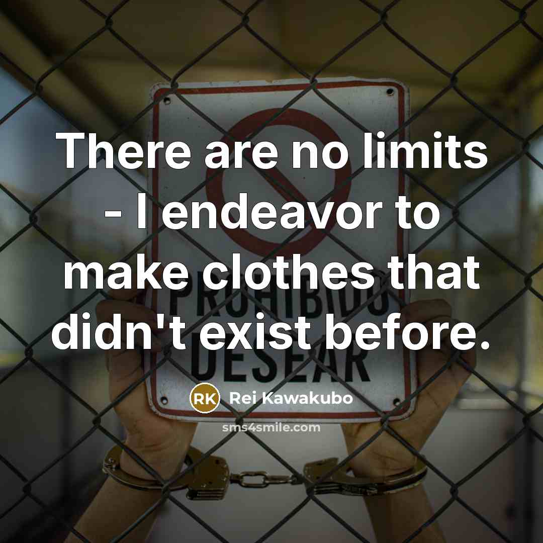 “There are no limits - I endeavor to make clothes…” quote by Rei Kawakubo