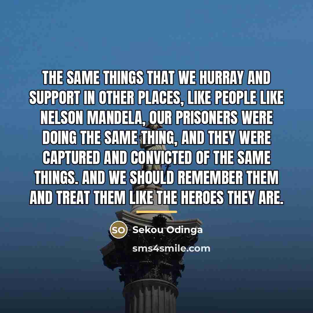 “The same things that we hurray and support in other…” quote by Sekou Odinga