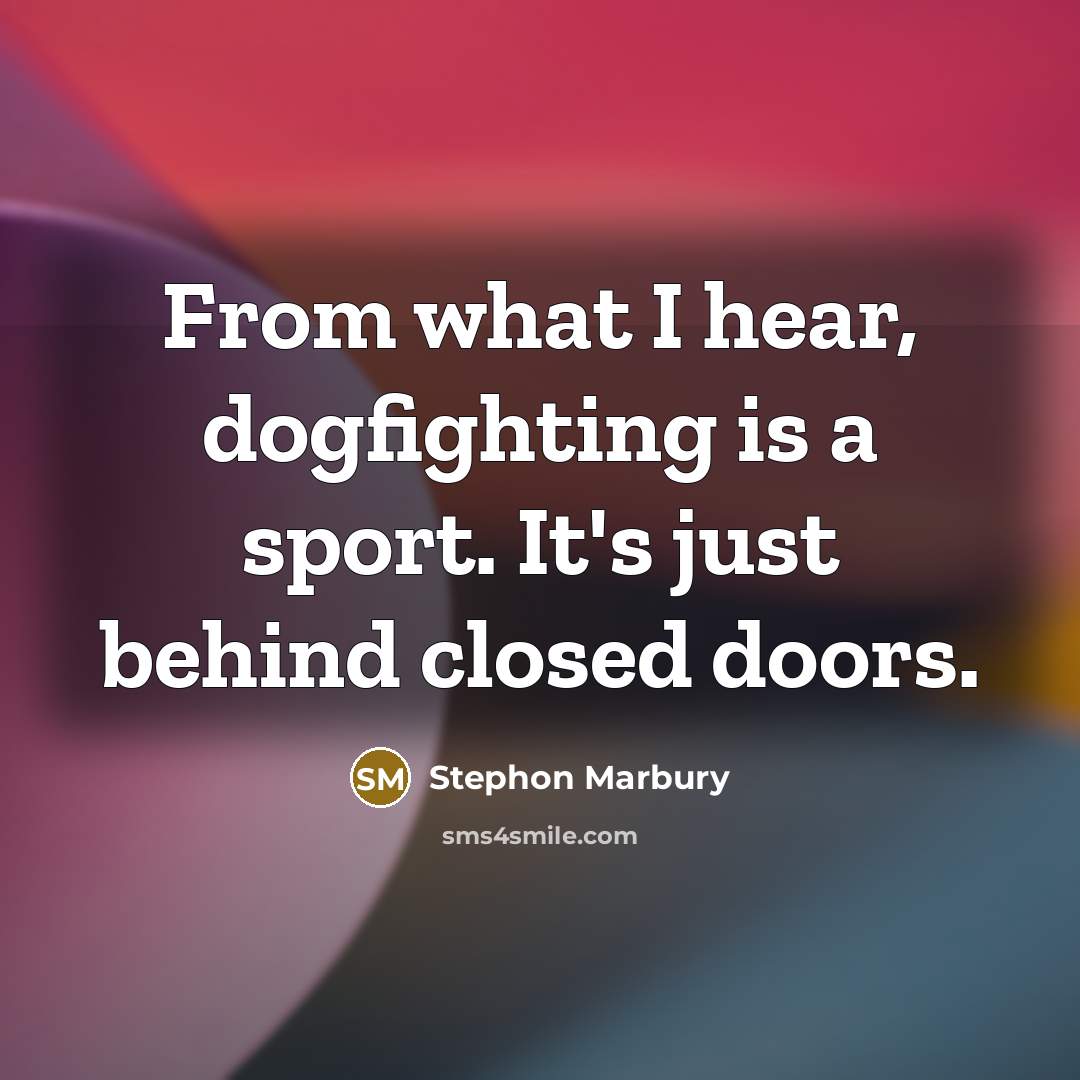 “From what I hear, dogfighting is a sport. It's just…” quote by Stephon Marbury