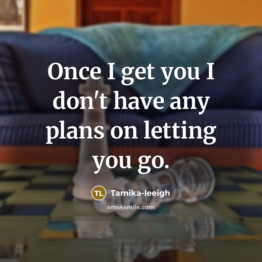 “Once I get you I don't have any plans on letting you go.” quote by Tamika-leeigh