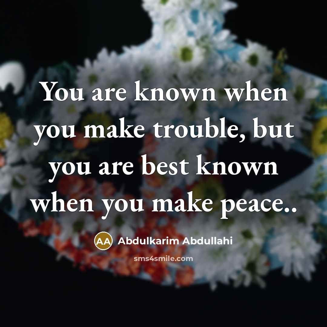 “You are known when you make trouble, but you are…” quote by Abdulkarim Abdullahi